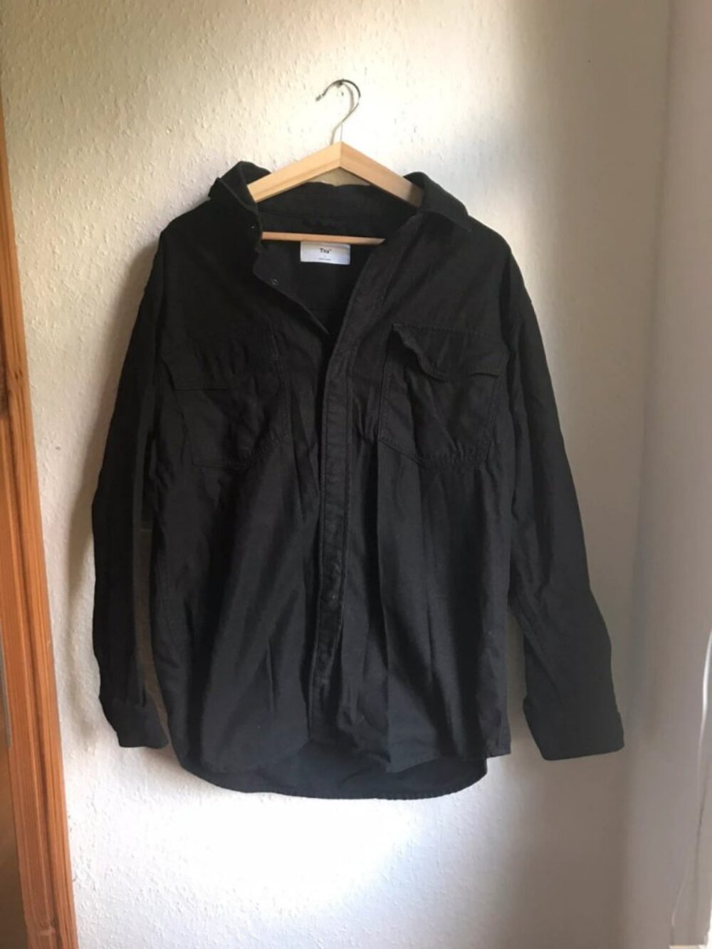 Women's Black Oversized Utility Shirt Jacket Size S